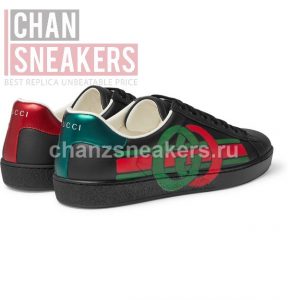Gucci Ace Printed Interlocking G (Black) - Image 5