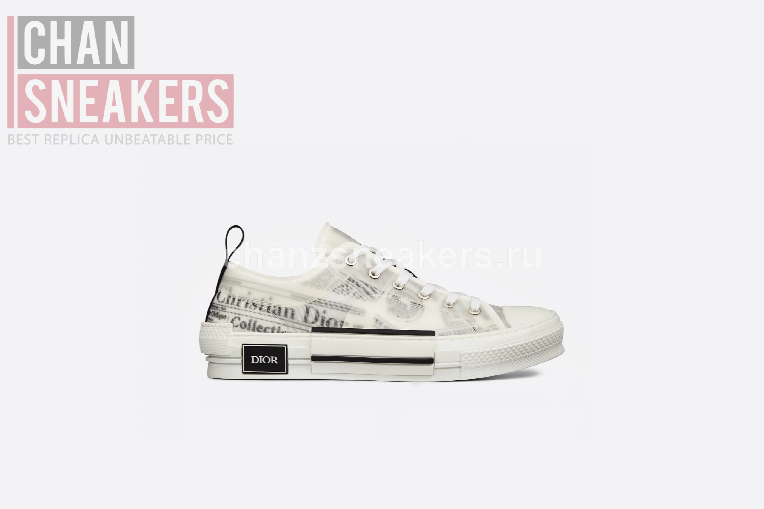 Dior B23 Low-Top White Daniel Arsham Motif Canvas - Image 4